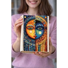 Şımartan Renkli Yüz Temalı Bez Kitap Kılıfı – Baskılı Kumaş Kitap Kabı, Kitap Koruyucu