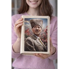 Şımartan Atatürk Desenli Bez Kitap Kılıfı – Sanatsal Baskılı Kumaş Kitap Kabı, Kitap Koruyucu Kılıf