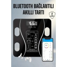 Aslanoğlu Store Bluetooth Bağlantılı Akıllı Tartı 8 Veri Ölçen Modern Baskül