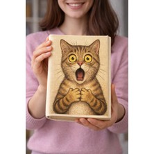 Şımartan Kedi Desenli Bez Kitap Kılıfı – Sanatsal Baskılı Kumaş Kitap Kabı, Kitap Koruyucu Kılıf