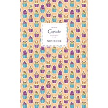 Gültekin Cupcake Notebook - Ruled Pages - 5x8 - Premium: (Peach Edition) Fun Notebook 96 Ruled/lined Pages (5x8 Inches / 12.7X20.3CM / Junior Legal Pad / Nearly A5)