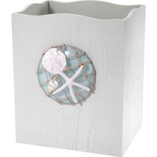 Gültekin Avanti Linens - Çöp Sepeti, Dekoratif Çöp Kovası, Plajdan Esinlenen Banyo Aksesuarları (Seaglass Koleksiyonu)