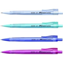 Gültekin Faber-Castell Faber Casell Econ 0.7 Uçlu Kalem Beyaz-Mavi-Mor-Pembe 4'lü Set