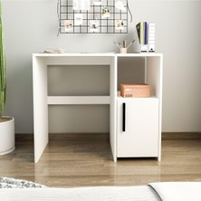 Gültekin Kuzey Tek Kapaklı Çalışma Masası – Minimal Tasarım, Beyaz
