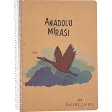 Gültekin Faber-Castell Anadolu Mirası Spiralli Defter, A4, 120 Yaprak, 70G Kağıt, Çizgili, Dayanıklı Kapak, Kolay Açılan Spiral Cilt, Asorti Renkler