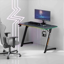 Gültekin Ergogaming Pulsar Profesyonel Rgb Oyuncu Masası 120X60 Siyah, Rgb Aydınlatmalı, Karbon Fiber Yüzey
