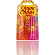 Gültekin Chupa Chups 2’li Lip Balm Seti – Çilek ve Portakal Aromalı Dudak Nemlendirici (Strawberry Swirl & Orange Pop) 4g x 2 | Tatlı Kokulu ve Renkli Dudak Bakımı