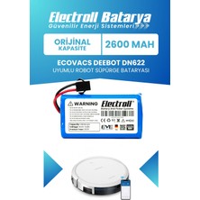 Electroll Ecovacs Deebot Dn622 Uyumlu Batarya (Orijinal Kapasite) 2600mah Pil Robot Süpürge Batarya Değişimi