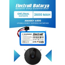 Electroll Amarey A900 Uyumlu Batarya (Orijinal Kapasite) 2600mah Pil Robot Süpürge Batarya Değişimi
