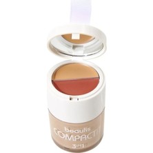 Gültekin Beaulis Compact It 3'ü 1 Arada Fondöten & Allık & Kapatıcı, 115 Natural Beige