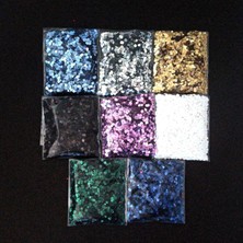 Gültekin Glitter Altıgen Süsleme Pulu Nail Art Makyaj Sim Set 15 Gram x 8 Renk 120 Gram