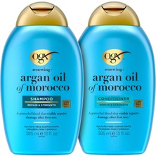 Gültekin Ogx Renewing Argan Oil Of Morocco Sulfate Free Shampoo And Conditioner Set, Repairing For Dry, Damaged Hair, Frizz Control, Subtle Citrus Woody Scent, Lipi Pro Shield Technology, 13 Fl Oz, 2 Pack