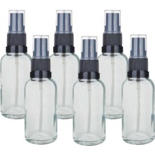 Gültekin 30ML Fısfıs Siyah Sprey Kapaklı Şeffaf Cam Şişe 6 Adet