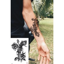 Gültekin Bearpear Silah ve Gül Geçici Dövme 15X21 cm Tattoo
