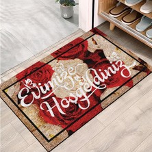 Gültekin Monnhein Kapı Önü Paspası - Modern ve Şık Kapı Paspası | Ev, Ofis ve Dış Mekân Kullanımı Için (Güllerle Karşılama) 45X65
