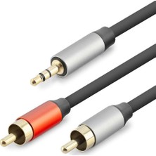 Evimdeyokyok 3.5 mm To 2 Rca Ses Kablosu 3 M Siyah HDX1074