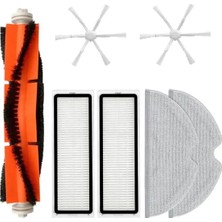 Gültekin Mi Vacuum Mop 1c,vacuum Mop 2c,vacuum Mop Pro 2+ 3d,dreama F9 ile Uyumlu 6 Kollu Yan Fırçalı Hepa Filtre,fırça Yedek Parça Beyaz 7 Li Yenileme Seti
