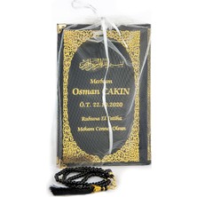 Gültekin 50 Adet - Isim Baskılı Ciltli Yasin Kitabı - Orta Boy - Inci Tesbihli - Tül Keseli - Siyah Renk