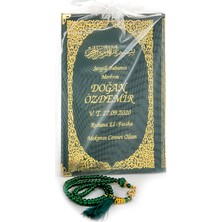 Gültekin 50 Adet - Isim Baskılı Ciltli Yasin Kitabı - Orta Boy - Inci Tesbihli - Tül Keseli - Yeşil Renk