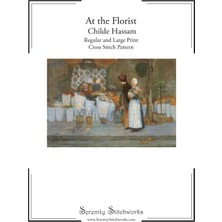 Gültekin At The Florist Cross Stitch Pattern - Childe Hassam: Regular And Large Print Cross Stitch Chart