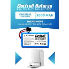 Electroll Shark Ion Rv755 Uyumlu Batarya (Orijinal Kapasite) 2600mah Pil Robot Süpürge Batarya Değişimi