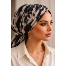 Aişe Tesettür Haki Batik Desen Tokalı Bone