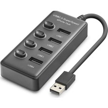 Evimdeyokyok USB Anahtarlı Hub 4 Port 480 Mbps Siyah HDX7049