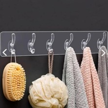 Gültekin Bybaby 5'li Şeffaf Süper Yapışkan Askı, Banyo, Mutfak Düzenleyici Askı, Kendinden Yapışkanlı
