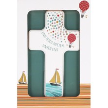 Gültekin Butzon & Bercker Çocuklar Için Ahşap Haç ve Isa 18 x 11 cm Hediye Paketi, Kayın Haç Beyaz Boyalı, Renkli Baskılı, Çocuklar Için Hediye Fikri, Hristiyan Duvar Haçı