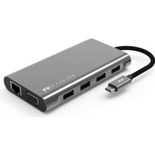 Gültekin 11-In-1 Usb-C Hub ve Çoklayıcı | Hdmı, Vga, Ethernet ve 100W Pd | MacBook ve Usb-C Laptoplar Için Profesyonel Hub Gri
