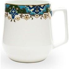 Gültekin Evalıza Çini Desenli Seramik Mug 350 ml Renkli Geleneksel