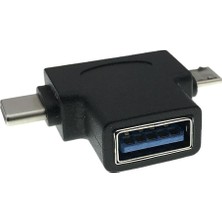 Gültekin Alfais 4372 USB 3.0 To Type C Micro USB 3.1 Data Şarj Çevirici Dönüştürücü Adaptör