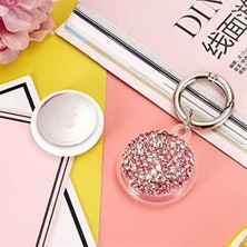 Gültekin Airtag ile Uyumlu Taşlı Parlak Silikon Anahtarlık Kılıfı 03 Rose Gold
