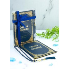 Gültekin Anneler Günü Hediyesi Kutulu Inci Tesbihli Ciltli Yasin Kitabı Seti Lacivert