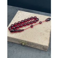 Linea Craft Lineacraft Efe Boy Sistemli Iri Tane Koyu Vişne Ateş Kehribar Tesbih (13X15 Mm)