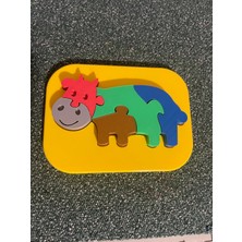Akıllı Bayi 3D Baskı Inek Figürlü Puzzle - Renkli Eğitici Yapboz