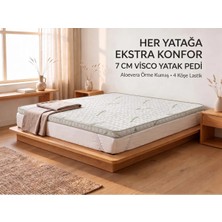 Piar Home 7 cm Aloevera Full Visco Lastikli Uyku Pedi Yatak Şiltesi Lüx Ortopedik Yatak Pedi Tüm Ölçüler