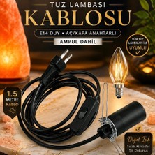 Anadolu Hasat Tuz Lambası Kablosu E14 Duy – 1,5 Metre Aç/kapa Anahtarlı Kablo + Ampul Dahil