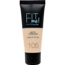 3 Adet Maybelline Fit Me Fondöten No: 105 Natural Ivory 30 ml