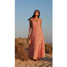 Defy Moda Kadın Trend Dik Yaka Maxi Uzun Kollu Elbise