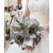 Güven Gelin El Çiçeği Buket Yapay Çiçek Bride To Be Düğün Nikah Merasim Çiçeği Beyaz Renk