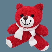 Pileli Store Kırmızı Peluş Oyuncak Ayıcık