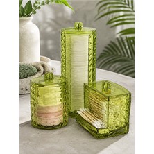 Limeks Home Zeytin Yeşili Elmas Desenli 3’lü Organizer Set Çok Amaçlı Makyaj ve Masaüstü Düzenleyici