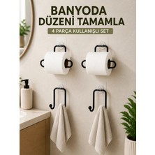 Banyo Mutfak 4 Parça Set 2 Kağıtlık 2 Havlu Askısı