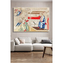 Şehber Italyan Yapımı (The Annunciation)] Adlı Orta Çağ Nakış Eseri Yatay Kanvas Tablo 4485