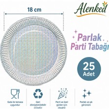 Alenked Mavi 3’lü Plastik Tabak Bardak Çatal Seti 25 Kişilik
