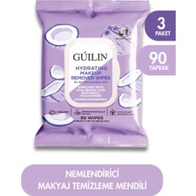 Guilin Young Nemlendirici Makyaj Temizleme Mendili 30'lu x 3 Paket | Hyalüronik Asit, Panthenol & Niasinamid | Kuru ve Hassas Ciltler Için