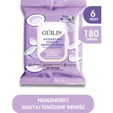 Guilin Young Nemlendirici Makyaj Temizleme Mendili 30'lu x 6 Paket | Hyalüronik Asit, Panthenol & Niasinamid | Kuru ve Hassas Ciltler Için