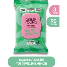 Guilin Young Young Yağ Dengeleyici Yüz Temizleme Mendili 30'lu x 3 Paket | Salisilik Asit & Matcha Ekstraktı | Akneye Meyilli Ciltler Için | Alkolsüz