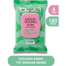 Guilin Young Young Yağ Dengeleyici Yüz Temizleme Mendili 30'lu x 6 Paket | Salisilik Asit & Matcha Ekstraktı | Akneye Meyilli Ciltler Için | Alkolsüz